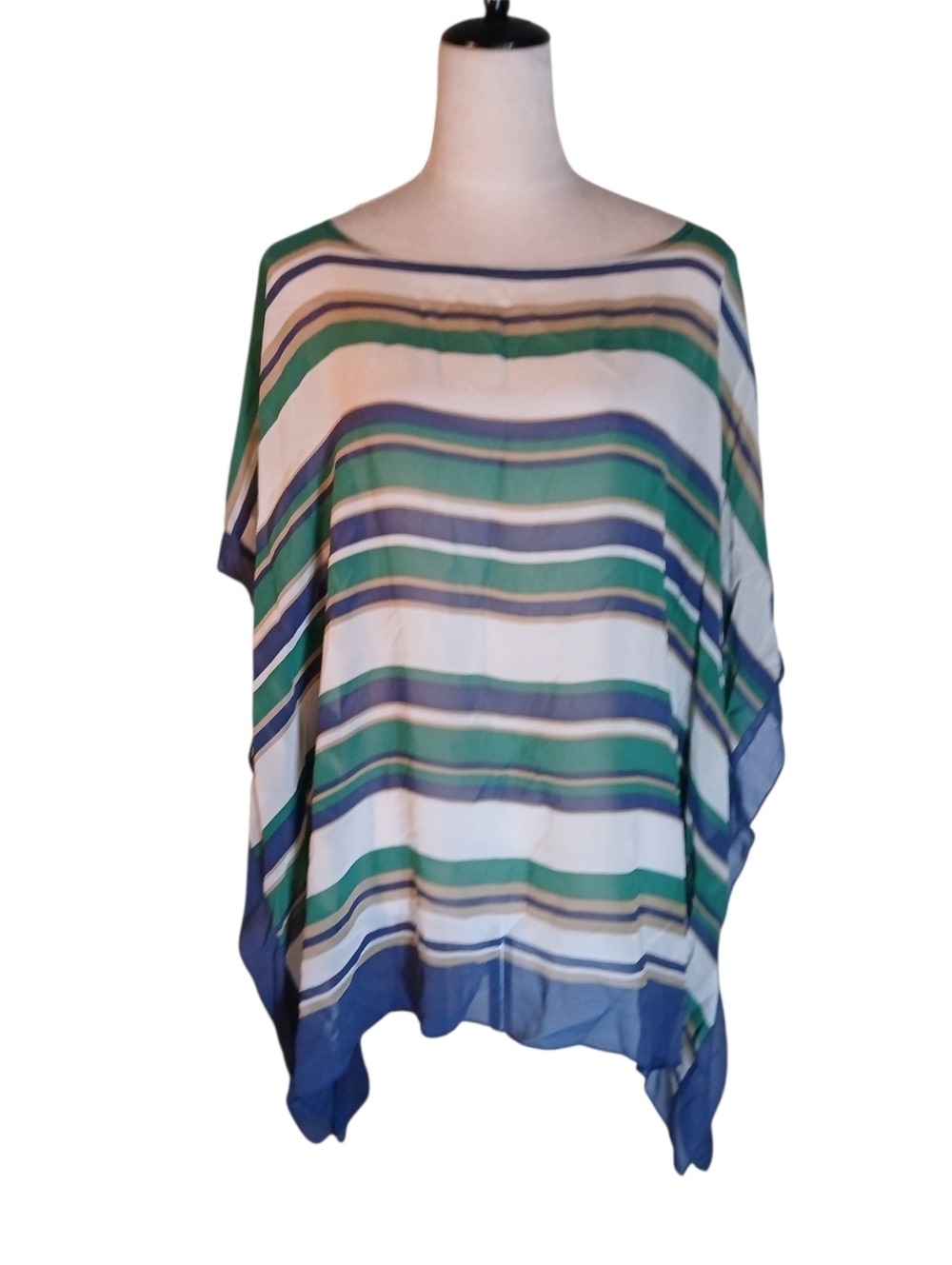 TALBOTS Silk Kaftan Blouse Or Swim Cover